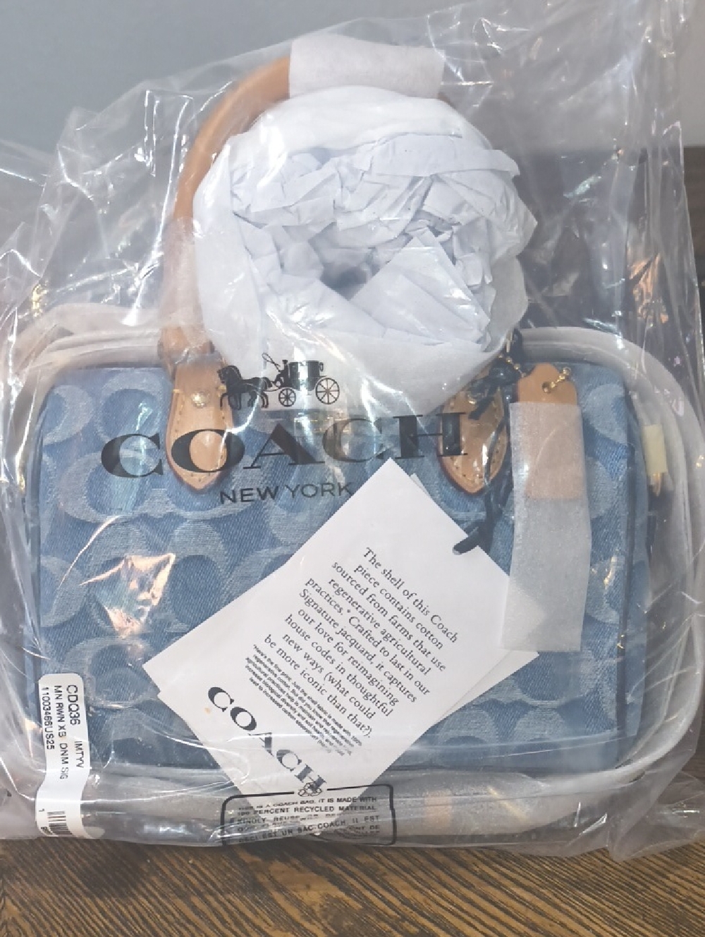 Coach Blue Signature Rowan New With Tags